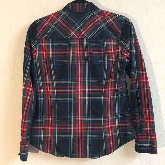 J Crew 100% Cotton Perfect Button Down 2 Tartan Plaid Professional Workwear - Picture 3 of 16